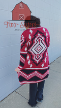 Load image into Gallery viewer, Burgundy Aztec Sweater