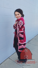 Load image into Gallery viewer, Burgundy Aztec Sweater