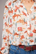 Load image into Gallery viewer, Western Print Button Up
