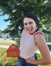 Load image into Gallery viewer, Red &amp; White Stripes Tank
