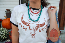 Load image into Gallery viewer, Cream and Black Wild West Baseball Tee
