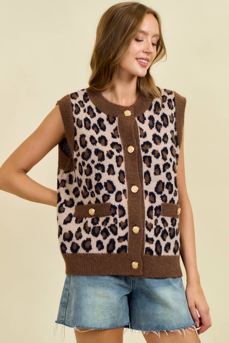 Goldie Leopard Vest