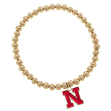 Load image into Gallery viewer, Nebraska Cornhuskers Ball Bead Stretch Bracelet
