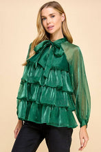 Load image into Gallery viewer, Organza Green Blouse
