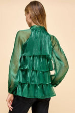 Load image into Gallery viewer, Organza Green Blouse
