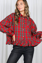 Load image into Gallery viewer, Flowy Plaid Blouse
