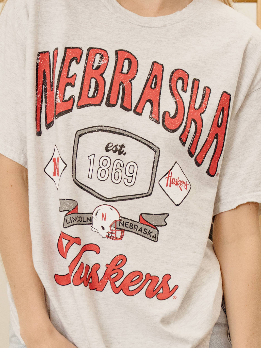 Gray NE Patches Tee
