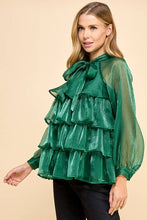 Load image into Gallery viewer, Organza Green Blouse
