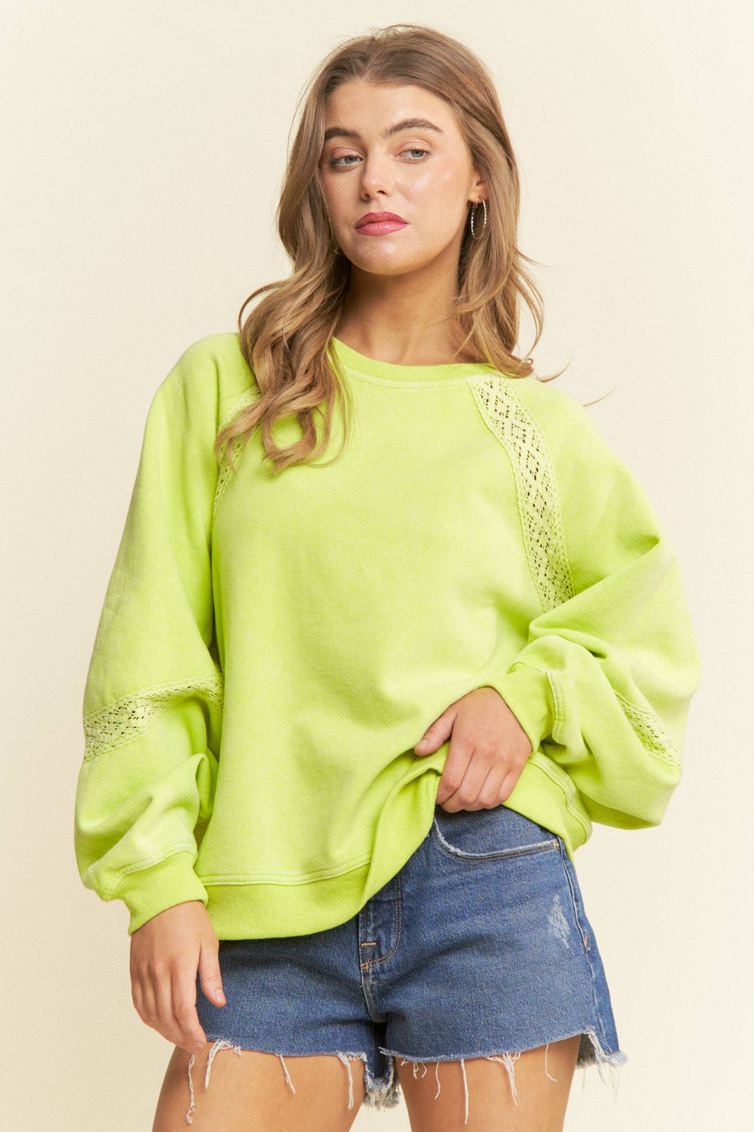 Lime Mineral Crochet Crew
