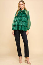Load image into Gallery viewer, Organza Green Blouse
