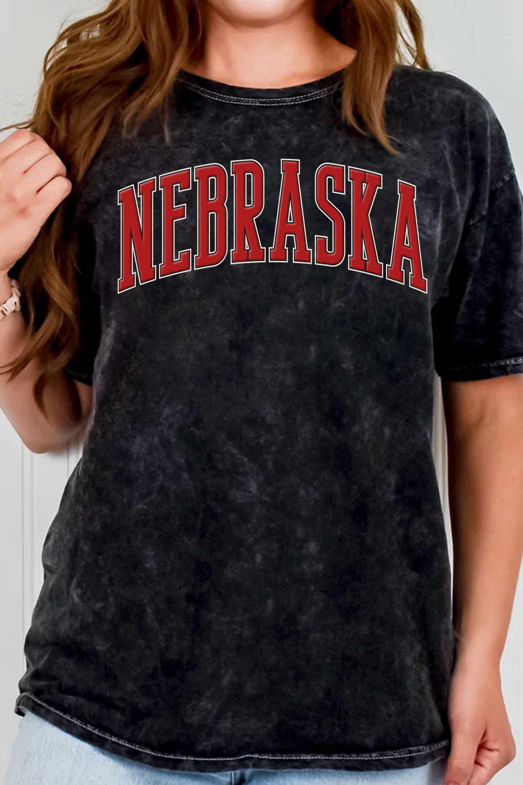 NEBRASKA Blk Mineral Tee