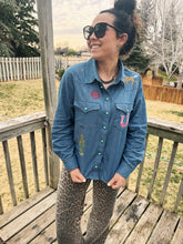 Load image into Gallery viewer, Jess Embroidered Denim Shirt
