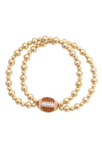 Load image into Gallery viewer, Football 2-Row Ball Bead Stretch Bracelet
