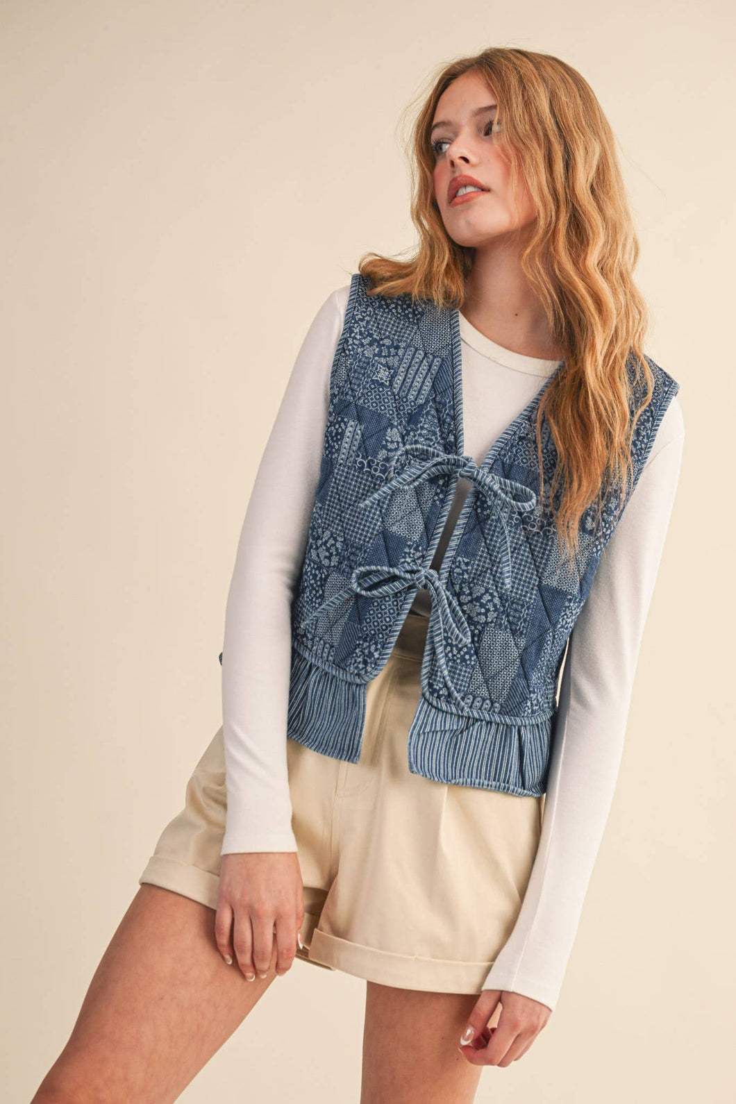 Denim Ruffle Vest