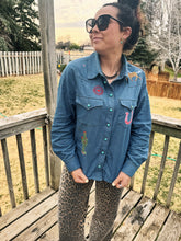 Load image into Gallery viewer, Jess Embroidered Denim Shirt
