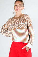Load image into Gallery viewer, Mocha Crew Neck Knit Sweater
