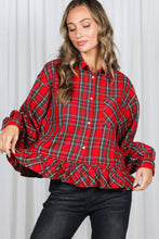 Load image into Gallery viewer, Flowy Plaid Blouse
