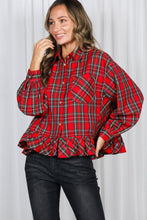 Load image into Gallery viewer, Flowy Plaid Blouse
