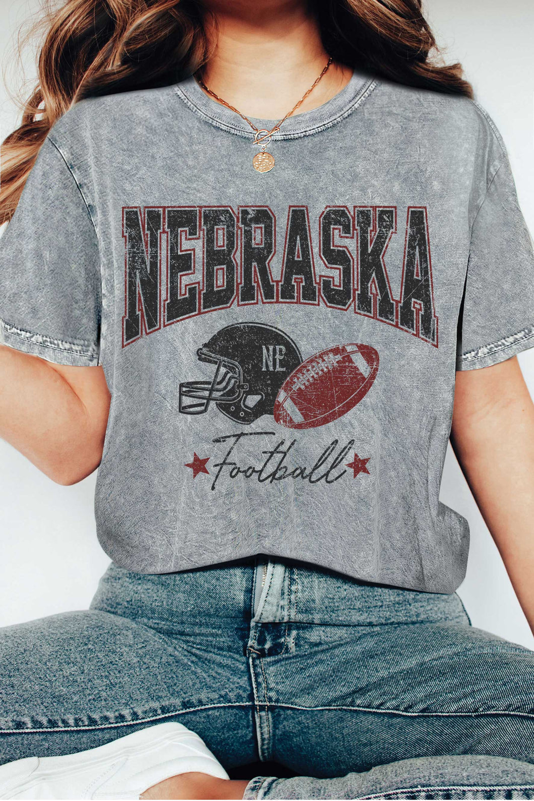 NE FOOTBALL Grey Mineral Tee