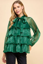 Load image into Gallery viewer, Organza Green Blouse
