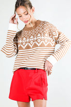 Load image into Gallery viewer, Mocha Crew Neck Knit Sweater
